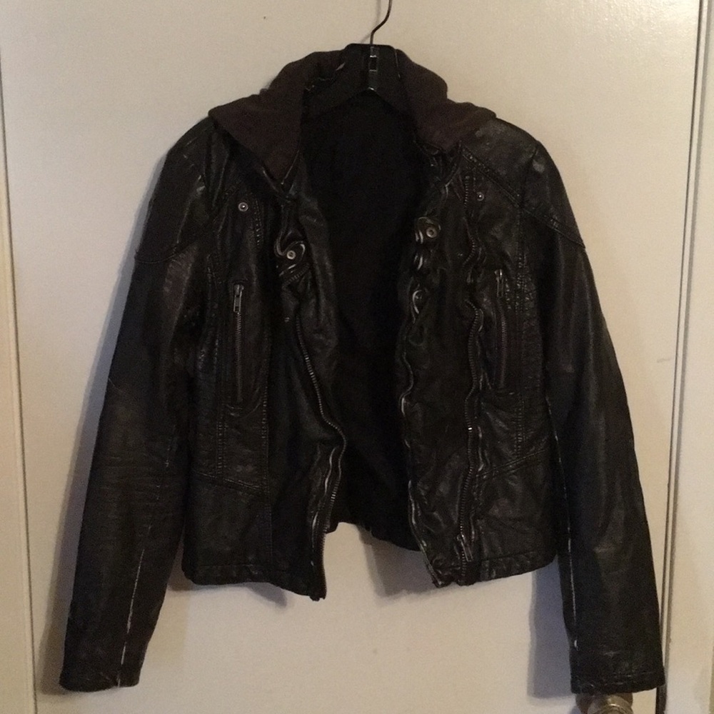 Free People black vegan leather jacket